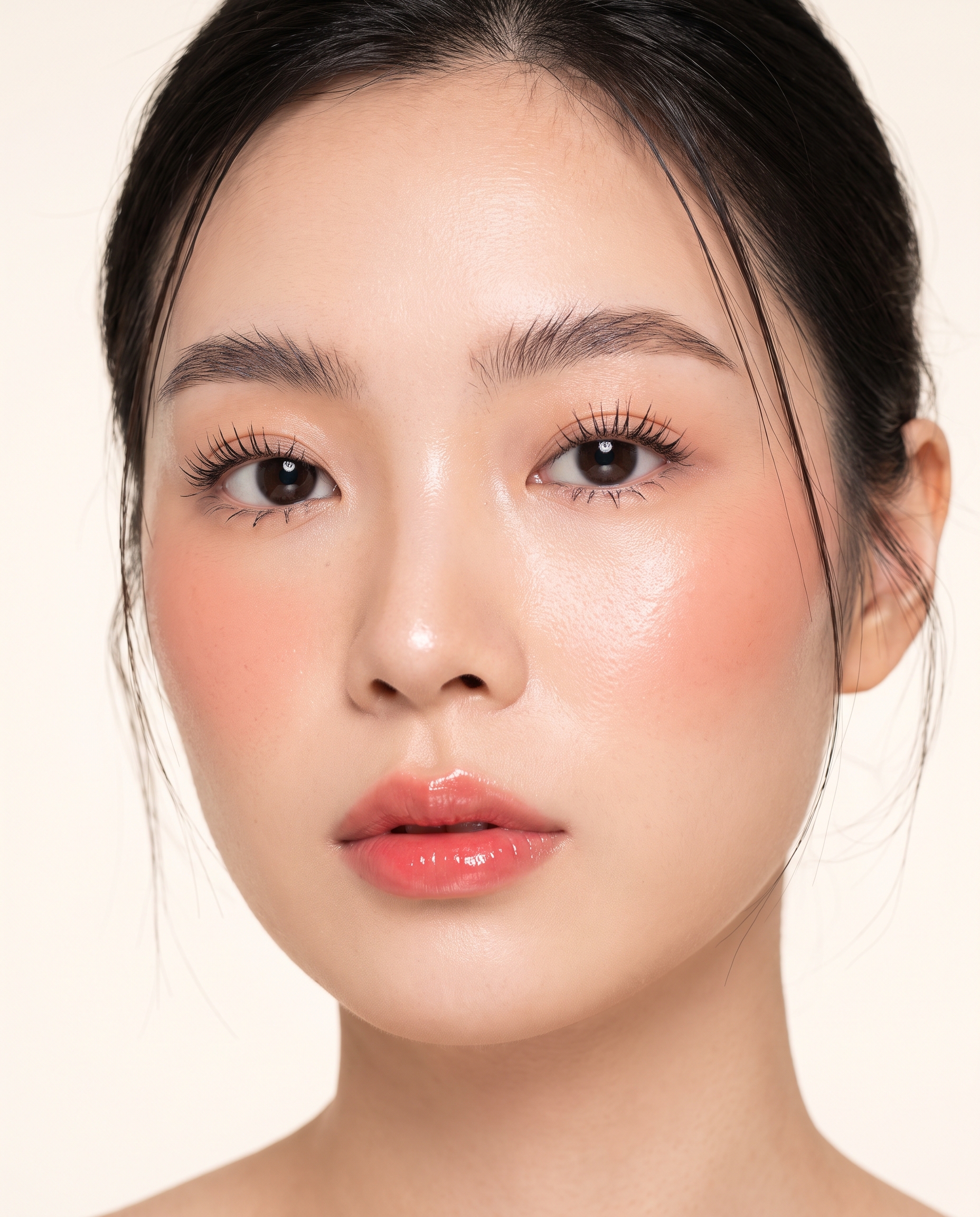 Eyes and brows only, lashes lifted after a Barbie Perm.