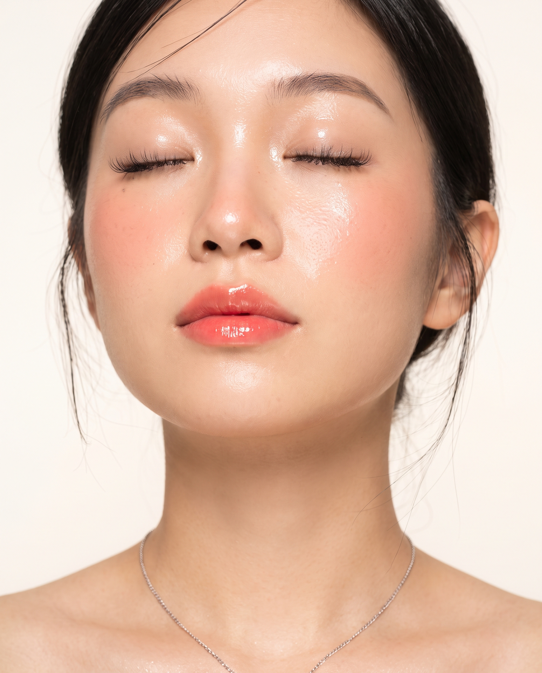 A lash growth serum being applied along the lash roots with a fine brush.